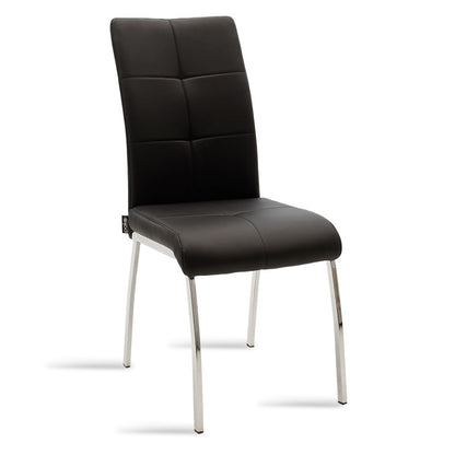 Ariadne pakoworld PU chair in black shade black-chrome leg 43x63x96cm