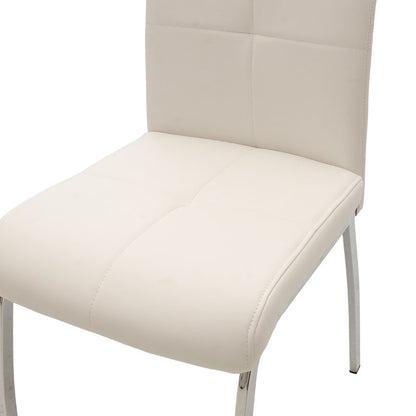 Chair Ariadne pakoworld PU white-chrome leg