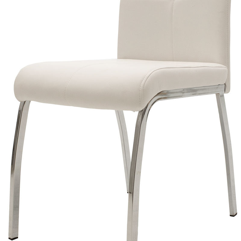 Chair Ariadne pakoworld PU white-chrome leg