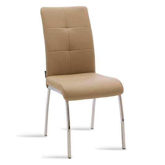 Chair Ariadne pakoworld PU mocha-chrome leg