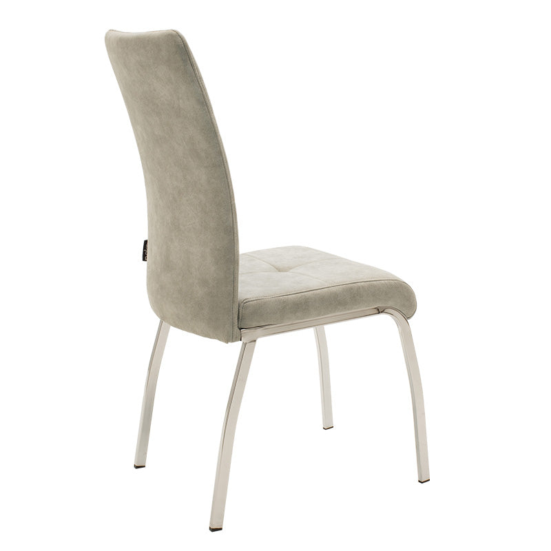 Chair Ariadne pakoworld PU grey-chrome leg