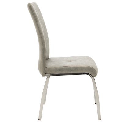 Chair Ariadne pakoworld PU grey-chrome leg