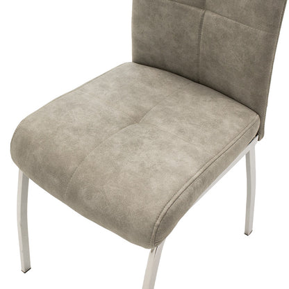 Chair Ariadne pakoworld PU grey-chrome leg