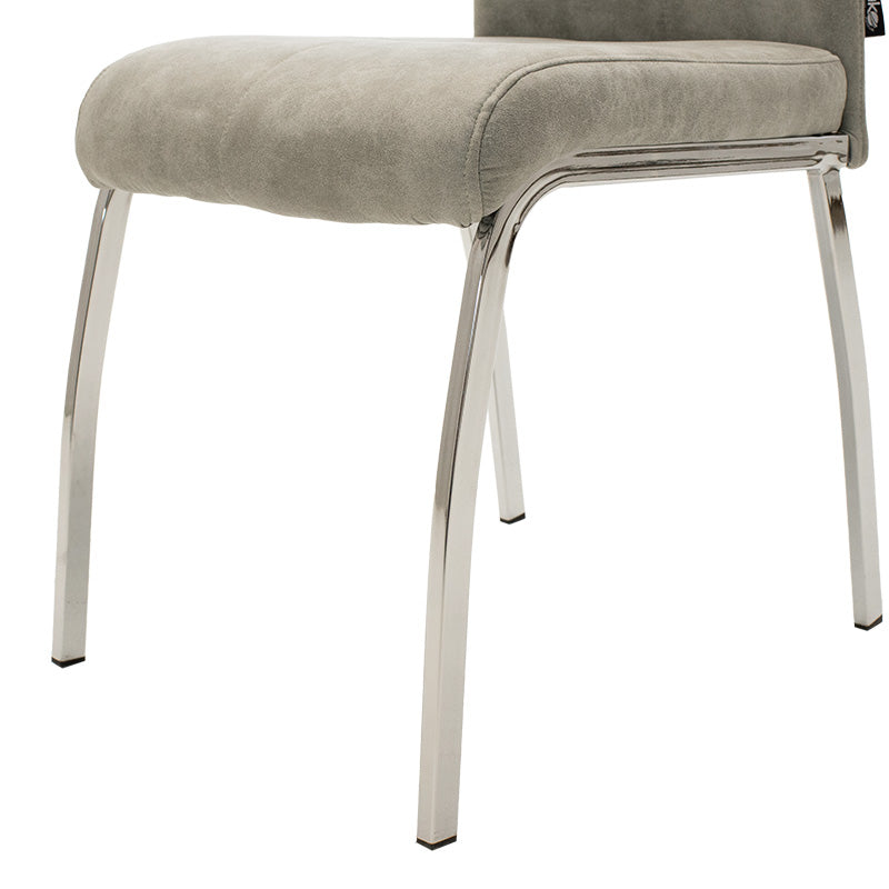 Chair Ariadne pakoworld PU grey-chrome leg