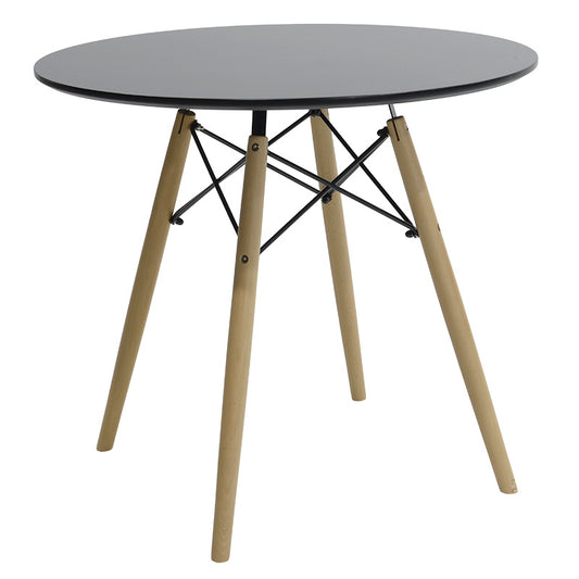 Dining table table Julita pakoworld MDF top black gloss D80cm