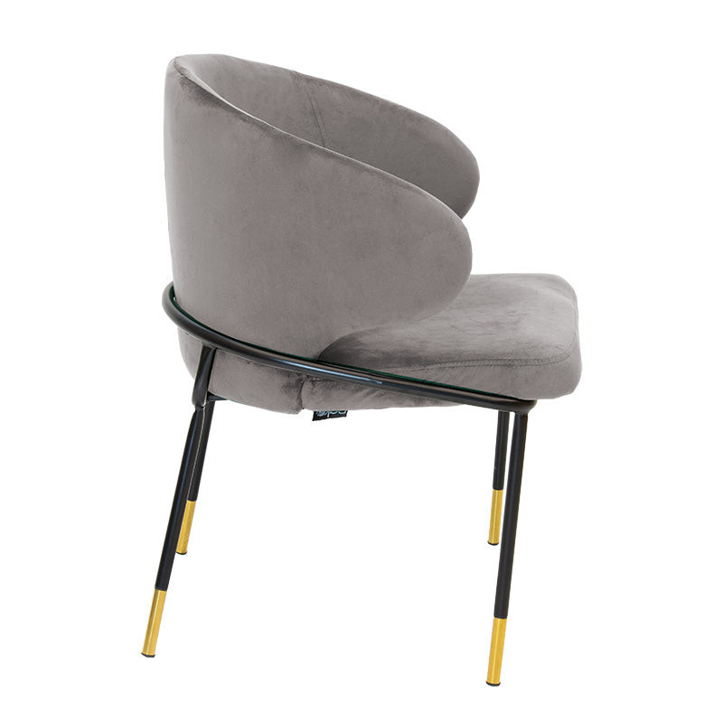 Chair Nalu pakoworld velvet gray-black golden leg