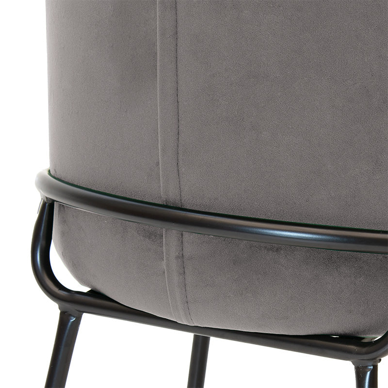 Chair Nalu pakoworld velvet gray-black golden leg