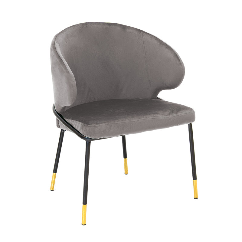 Chair Nalu pakoworld velvet gray-black golden leg