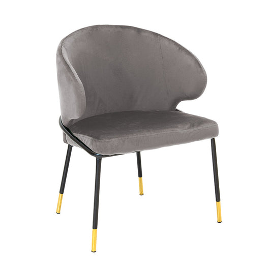 Chair Nalu pakoworld velvet gray-black golden leg