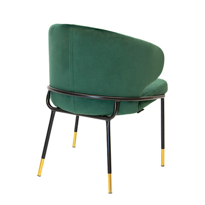 Chair Nalu pakoworld velvet dark green-black golden leg