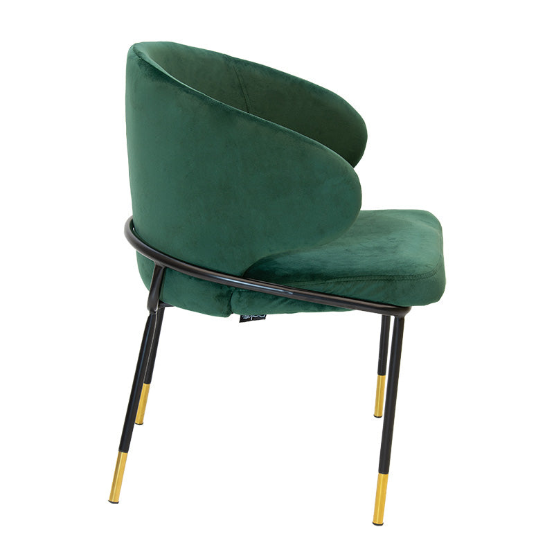 Chair Nalu pakoworld velvet dark green-black golden leg