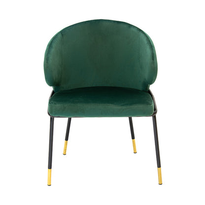 Chair Nalu pakoworld velvet dark green-black golden leg