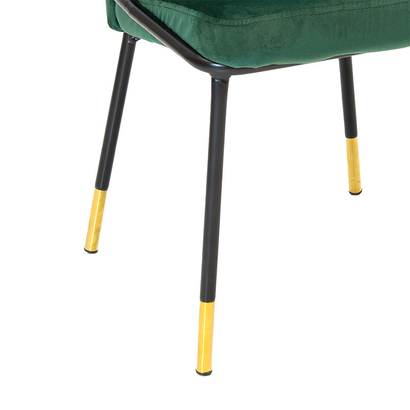 Chair Nalu pakoworld velvet dark green-black golden leg