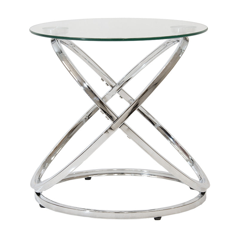 Side table Sabin pakoworld metal-glass 5mm D50x50cm