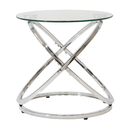 Side table Sabin pakoworld metal-glass 5mm D50x50cm