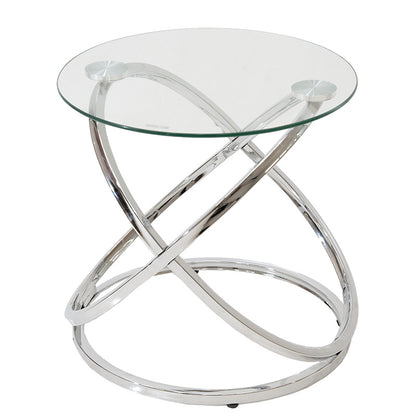 Side table Sabin pakoworld metal-glass 5mm D50x50cm