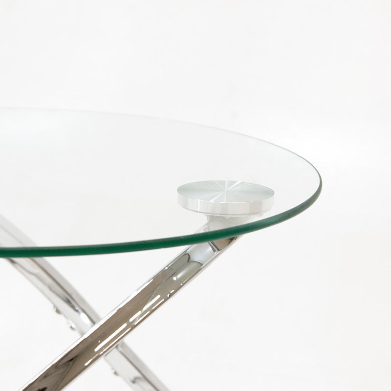 Side table Sabin pakoworld metal-glass 5mm D50x50cm