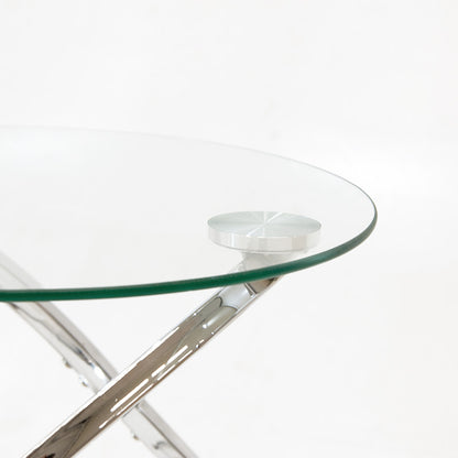 Side table Sabin pakoworld metal-glass 5mm D50x50cm