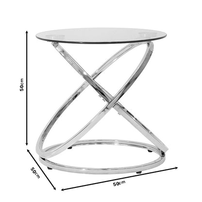 Side table Sabin pakoworld metal-glass 5mm D50x50cm