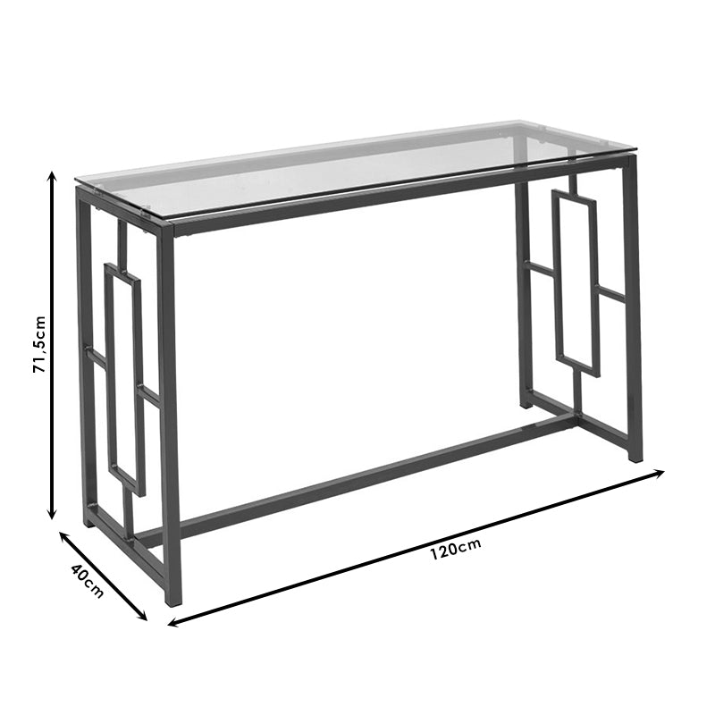 Console Eccento pakoworld golden-glass 8mm 120x40x71.5cm