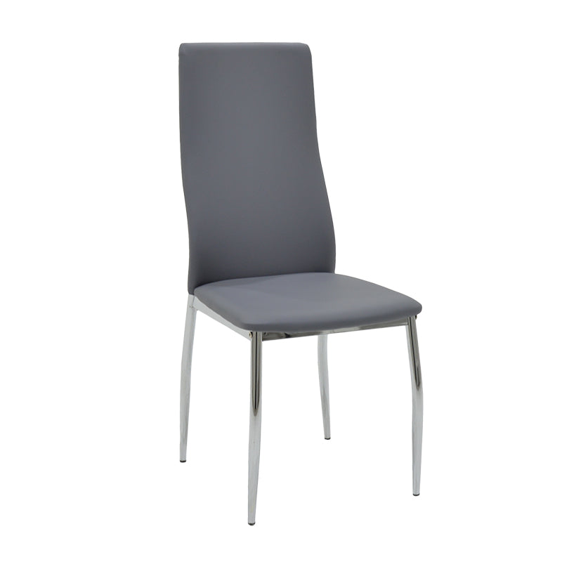 Dining set 5pcs Steve-Jella pakoworld glass 8mm chrome-grey D120x74,5cm