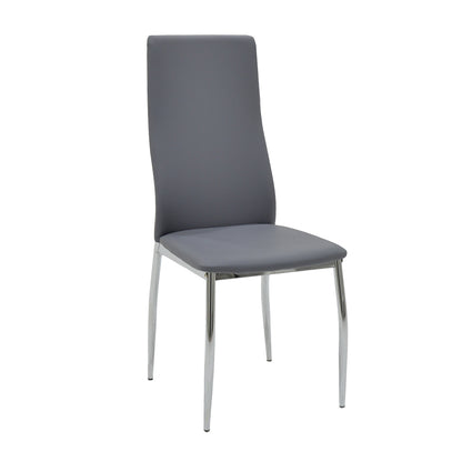 Dining set 5pcs Steve-Jella pakoworld glass 8mm chrome-grey D120x74,5cm