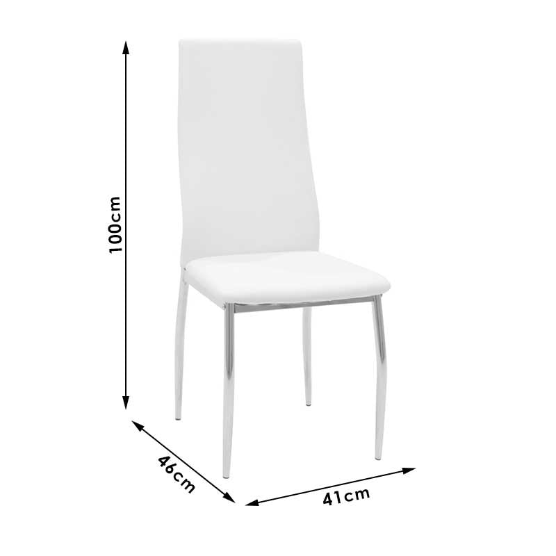Dining set 5pcs Steve-Jella pakoworld glass 8mm chrome-grey D120x74,5cm