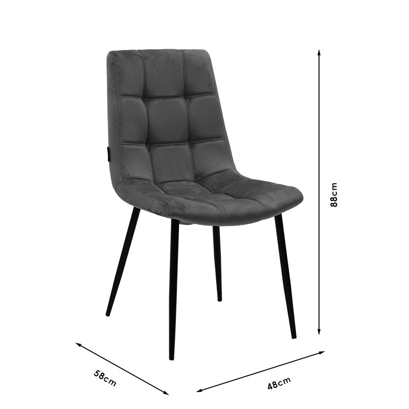 Chair Nola pakoworld brown velvet-black leg