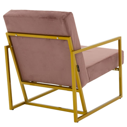 Armchair Evelyn pakoworld velvet rotten apple-golden 62x73x75cm