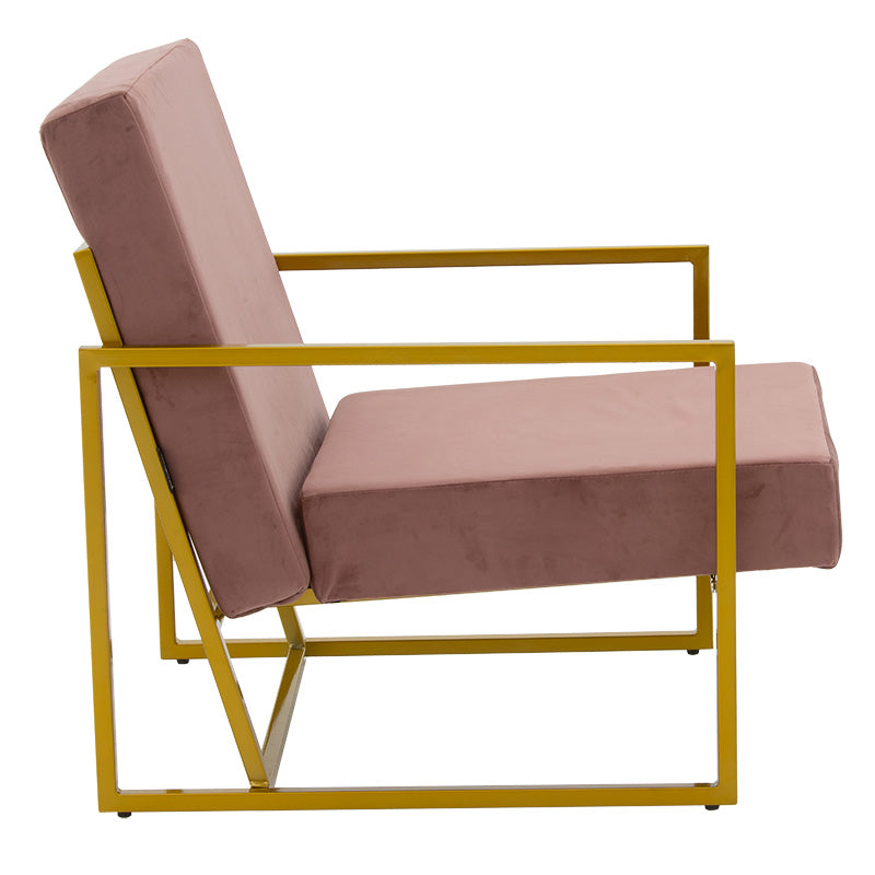 Armchair Evelyn pakoworld velvet rotten apple-golden 62x73x75cm