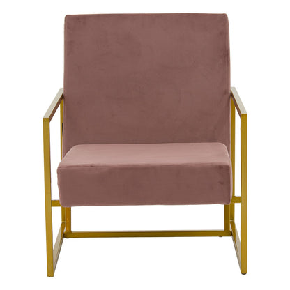 Armchair Evelyn pakoworld velvet rotten apple-golden 62x73x75cm