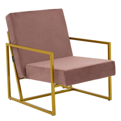 Armchair Evelyn pakoworld velvet rotten apple-golden 62x73x75cm