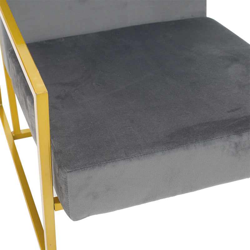 Armchair Evelyn pakoworld velvet dark grey-golden 62x79x77cm