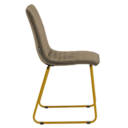 Chair Amalia pakoworld metal golden with velvet brown