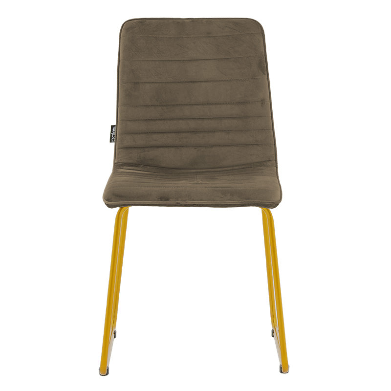 Chair Amalia pakoworld metal golden with velvet brown