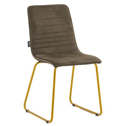 Chair Amalia pakoworld metal golden with velvet brown