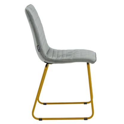 Chair Amalia pakoworld metal golden with velvet grey