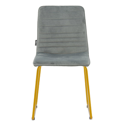 Chair Amalia pakoworld metal golden with velvet grey