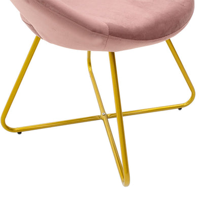 Valentina chair pakoworld velvet fabric in rotten apple shade and metallic gold leg 63x66x78cm