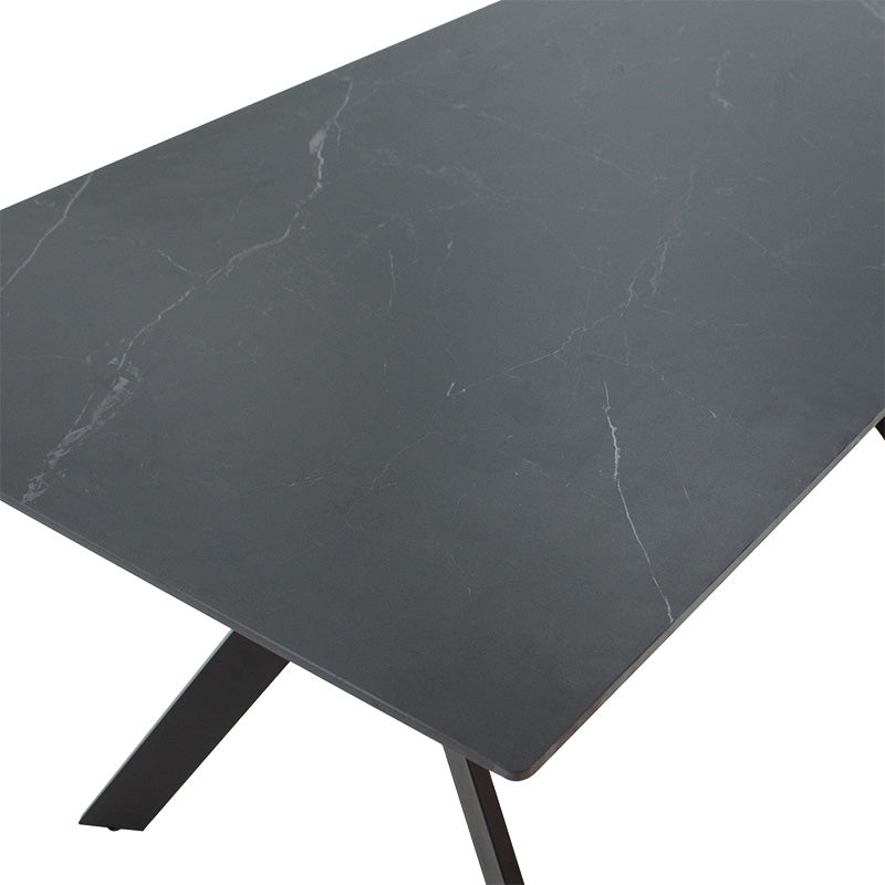 Olivet table pakoworld sintered stone black marble-black 180x90 x75cm