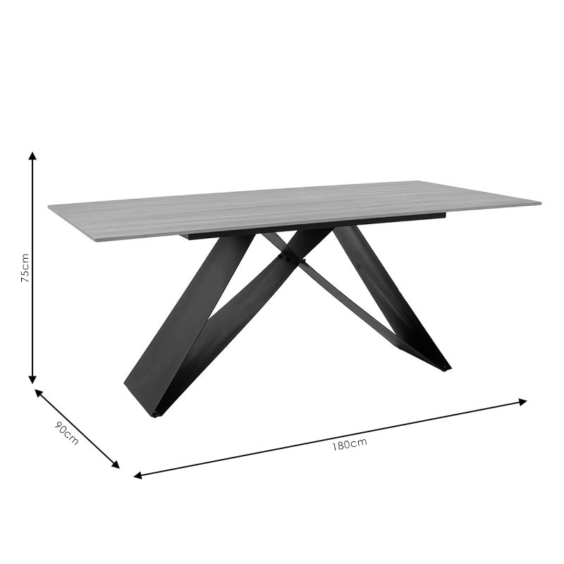 Kitcen table Sabrina pakoworld sintered stone sonoma-black 180x90 x75cm