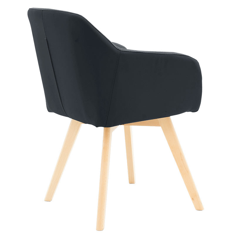 Safira armchair pakoworld PU fabric black-natural 57x58x84cm