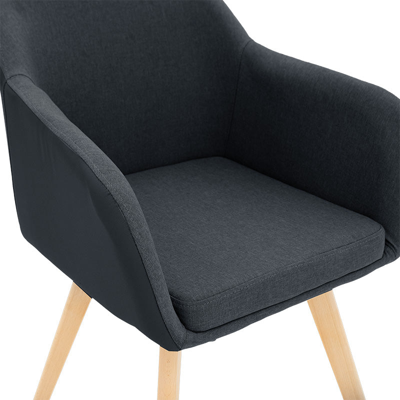 Safira armchair pakoworld PU fabric black-natural 57x58x84cm