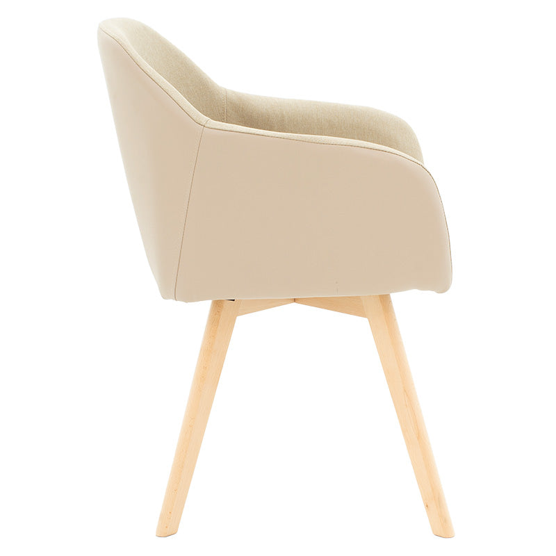 Safira armchair pakoworld PU fabric beige-natural 57x58x84cm