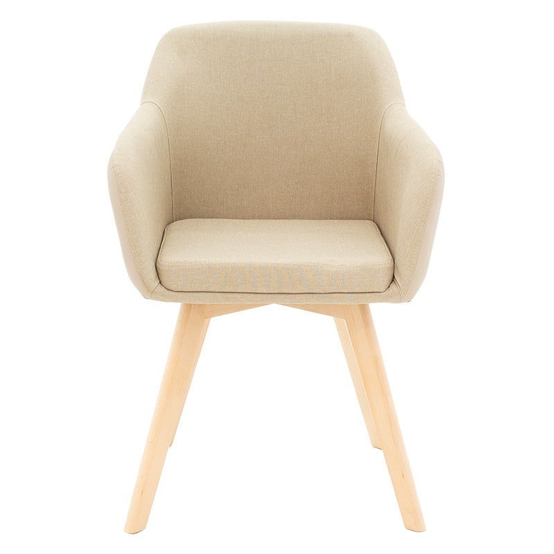 Safira armchair pakoworld PU fabric beige-natural 57x58x84cm