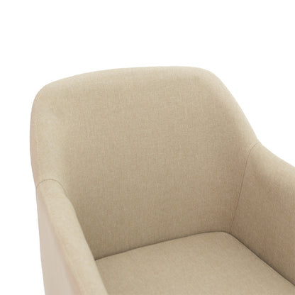 Safira armchair pakoworld PU fabric beige-natural 57x58x84cm