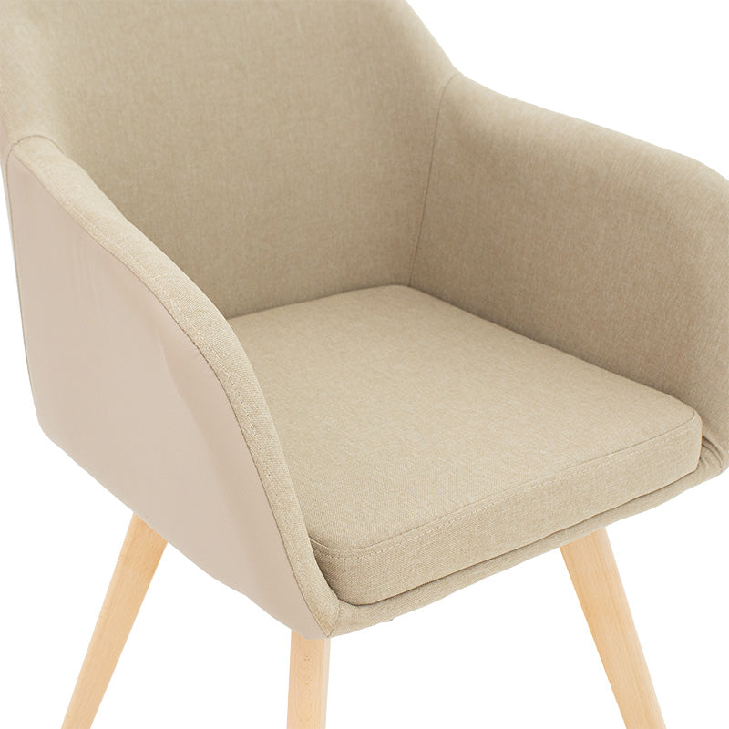 Safira armchair pakoworld PU fabric beige-natural 57x58x84cm