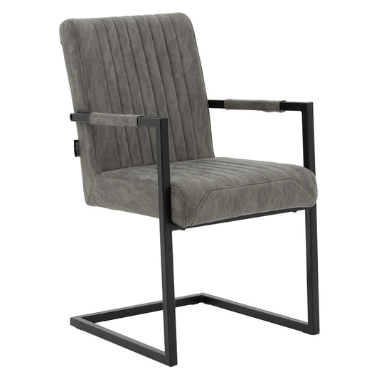 Armchair Maclean pakoworld fabric grey-black base