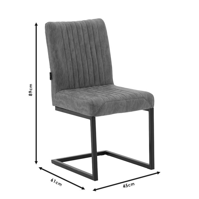 Chair Maclean pakoworld fabric grey-black base