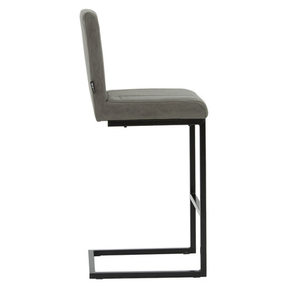 Bar Stool Maclean pakoworld fabric grey-black base